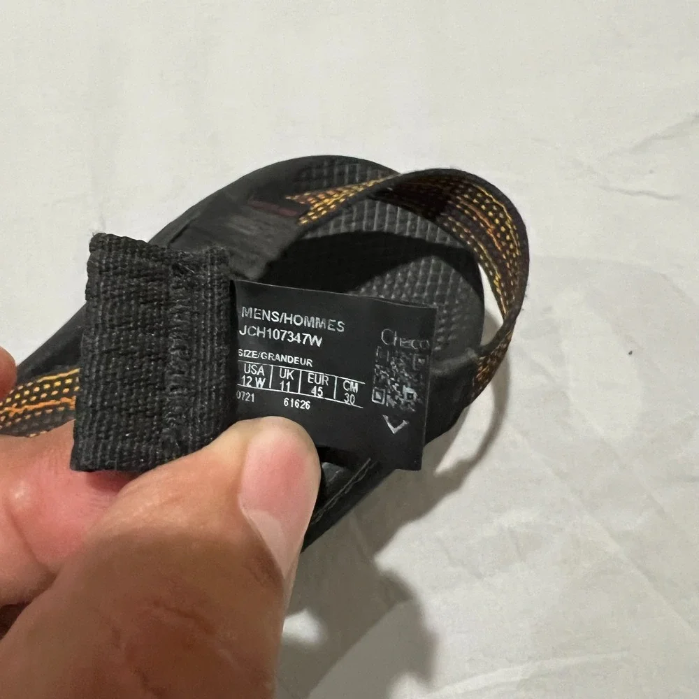 Chaco Z/Cloud Mens Black Orange Outdoor Hiking Banded Sandals JCH107347 Size 12